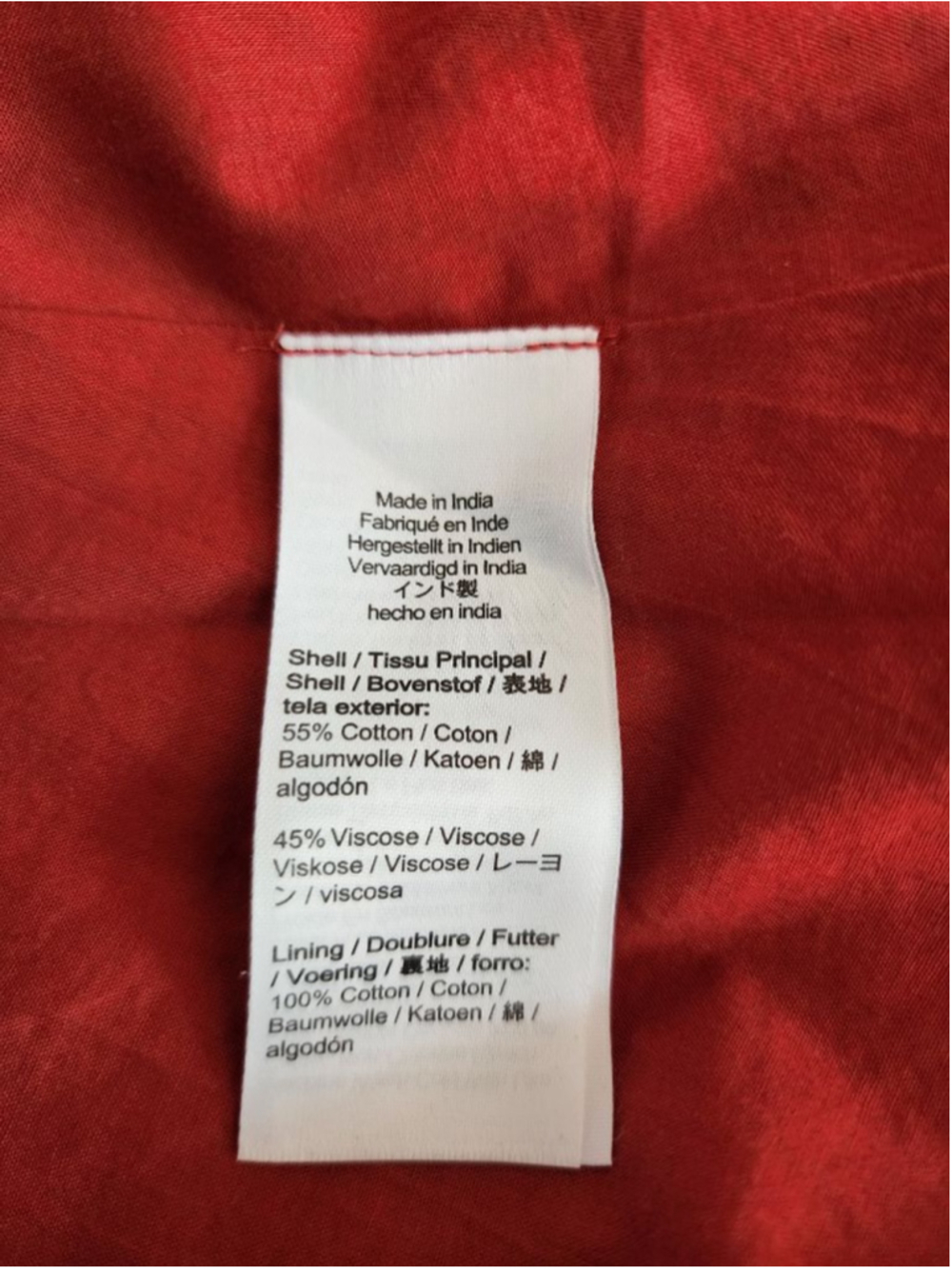 MADEWELL NWT Red Beige Puff Sleeve Floral Print Midi Dress Size 10 - Picture 9 of 9